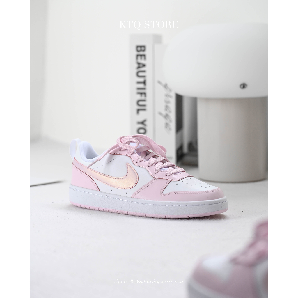 KTQ STORE ‧ Nike Court Borough Low 2 GS 櫻花粉 粉白 DQ0492-100
