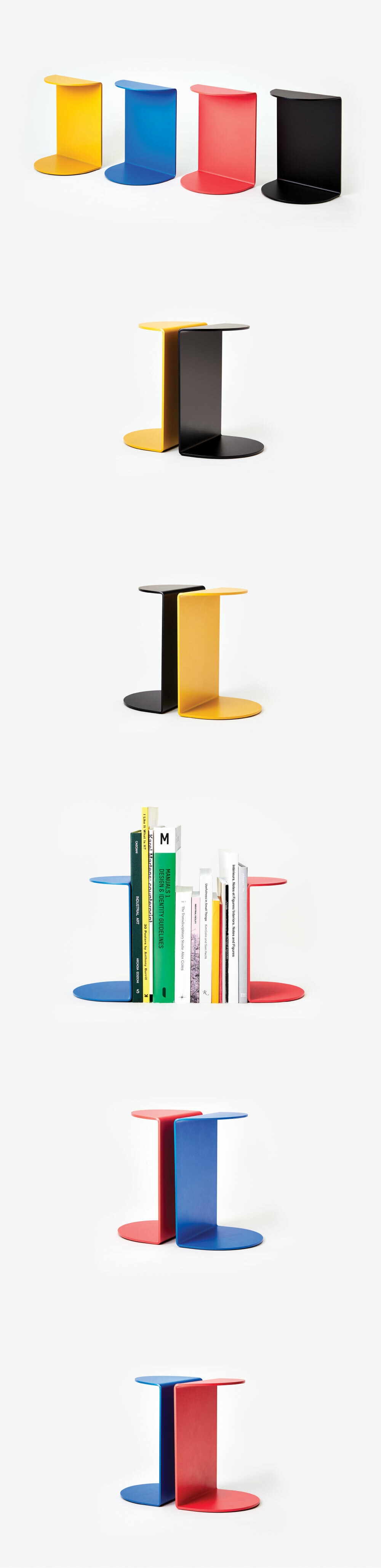 好萩家居|美國Henry Julier-書擋,現代極簡風格的金屬書檔,利用粉末塗層打造多樣色系。