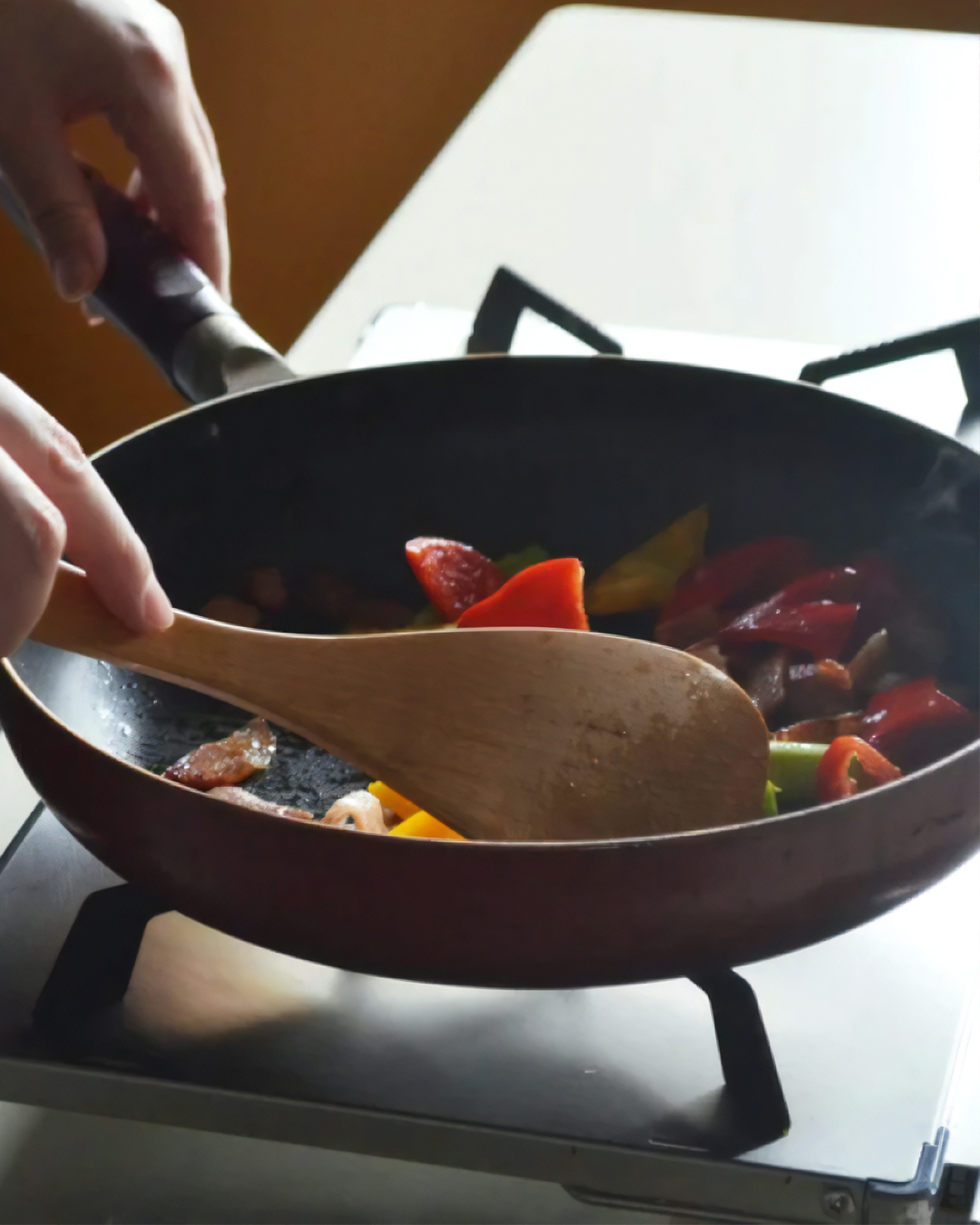 天然山櫻木 斜頭鍋鏟(炒用)｜SALIU