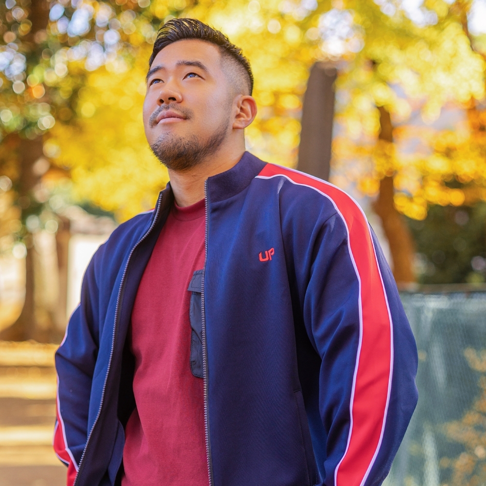 Stripe Retro 運動外套 亮軍藍/紅