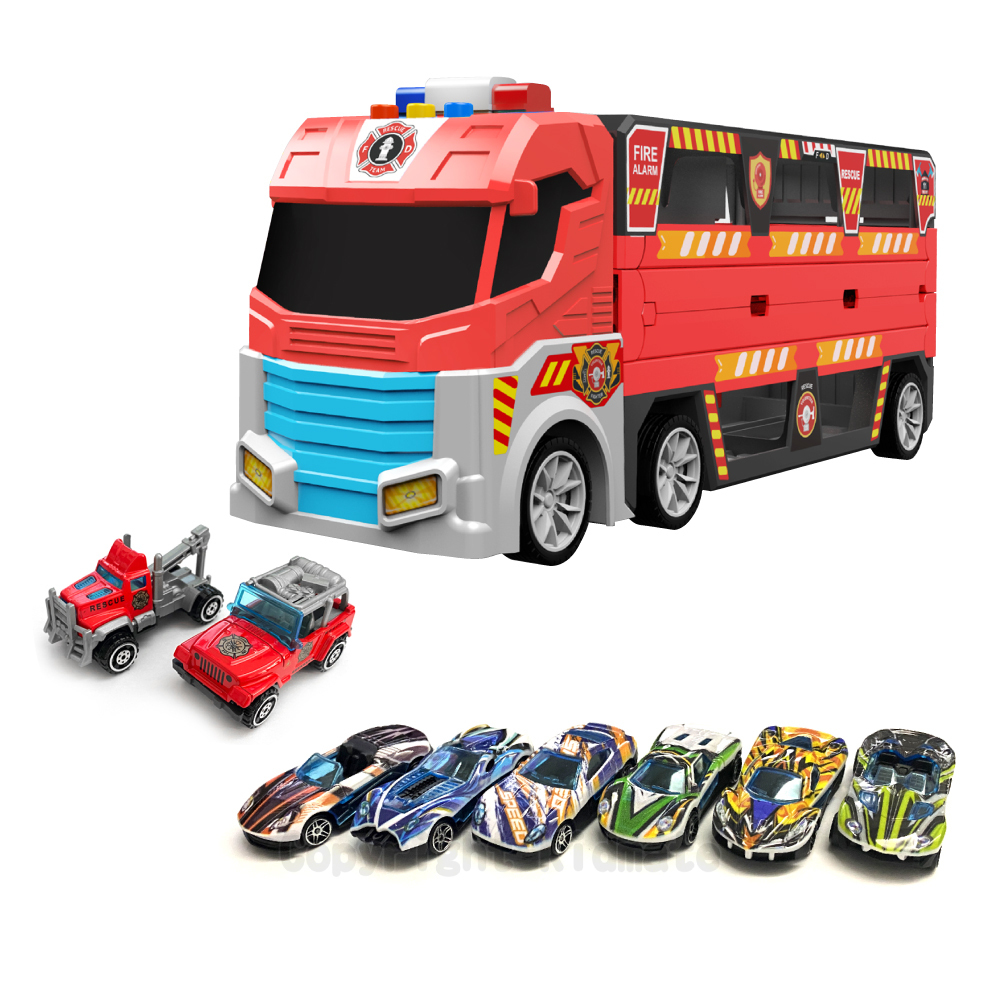 《 KIDMATE 》 彈射變形消防車(附車)