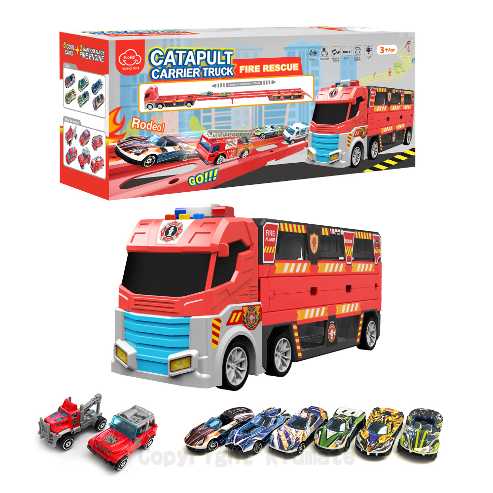 《 KIDMATE 》 彈射變形消防車(附車)