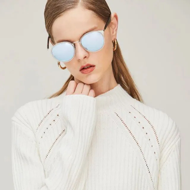 【NINE ACCORD】KISSING KARA C03 復古韓系圓框太陽眼鏡 (水銀鏡片)