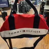 [S] TOMMY HILFIGER 69J9847 KID'S TH FLAG LOGO CANVAS DUFFLE BAG,RED MULTI, 197232391447 (STH535)