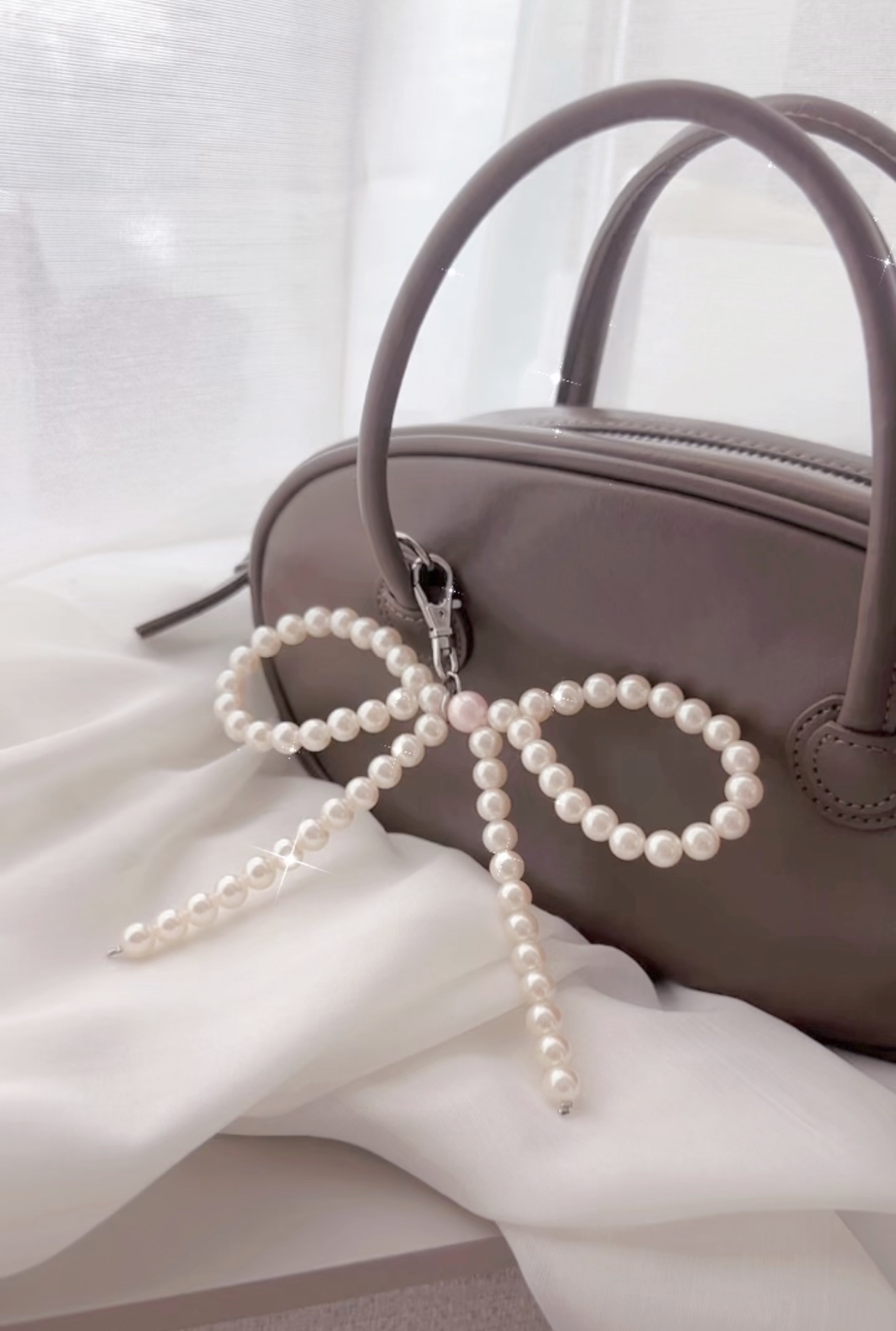 *HANDMADE BY BJ2* OCEAN PEARL RIBBON BAG CHARM🐚