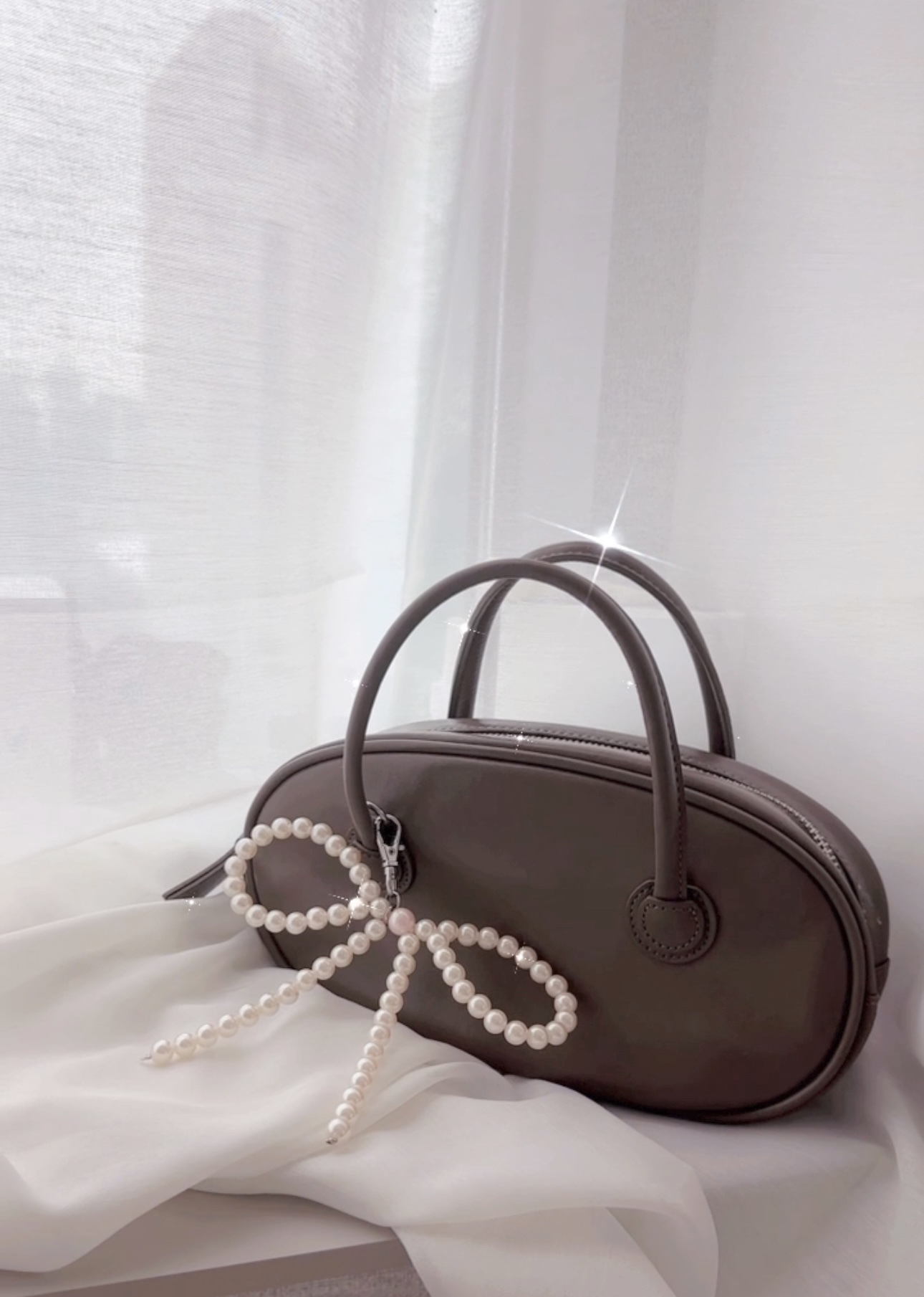 *HANDMADE BY BJ2* OCEAN PEARL RIBBON BAG CHARM🐚