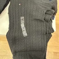 [S] TOMMY HILFIGER CABLE KNIT SWEATER,BLACK, 76J4220-001 (STH538)
