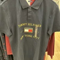 [S] TOMMY HILFIGER LOGO FRONT PRINT NEW YORK CITY POLO SHIRT,NAVY, 78J9458-410 (STH541)