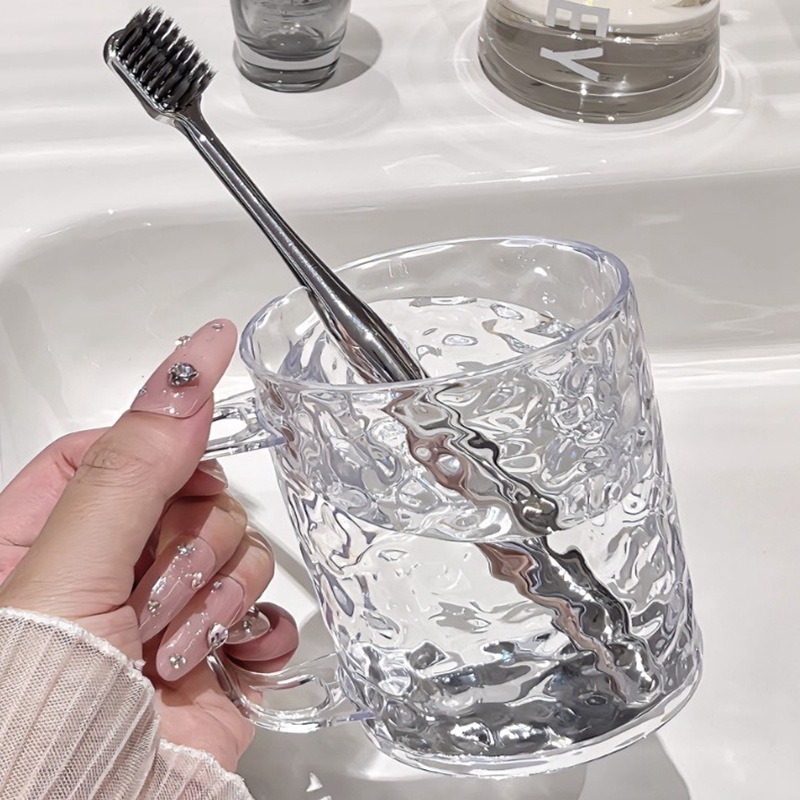 《3573》透明水波紋可放牙刷漱口杯