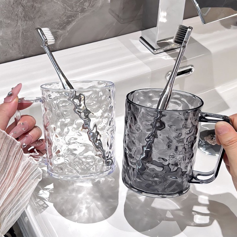 《3573》透明水波紋可放牙刷漱口杯