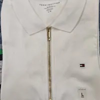 [S] TOMMY HILFIGER SLIM FIT ESSENTIAL ZIP POLO,OPTIC WHITE, 76J1536-103 (STH546)