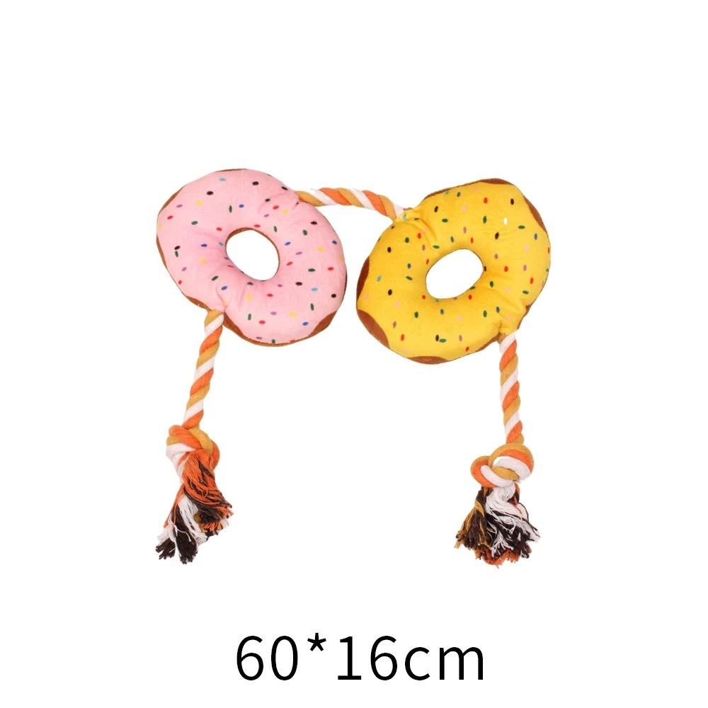 宠物玩具  发声绳结玩具 牛油果 甜甜圈 面包片