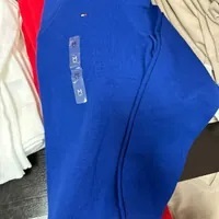 [S] TOMMY HILFIGER V-NECK COTTON PULLOVER,BLUE, 76J3283-401 (STH552)