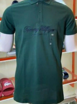 [S] TOMMY HILFIGER REGULAR FIT TOMMY POLO T-SHIRT,GREEN, 78j9450-301 (STH560)