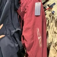 [S] TOMMY HILFIGER DRAWSTRING BANDING WAIST TAPERED LEG JOGGER PANTS,MAROON, J34K0533-AJX [FINAL SALE] (STH562)