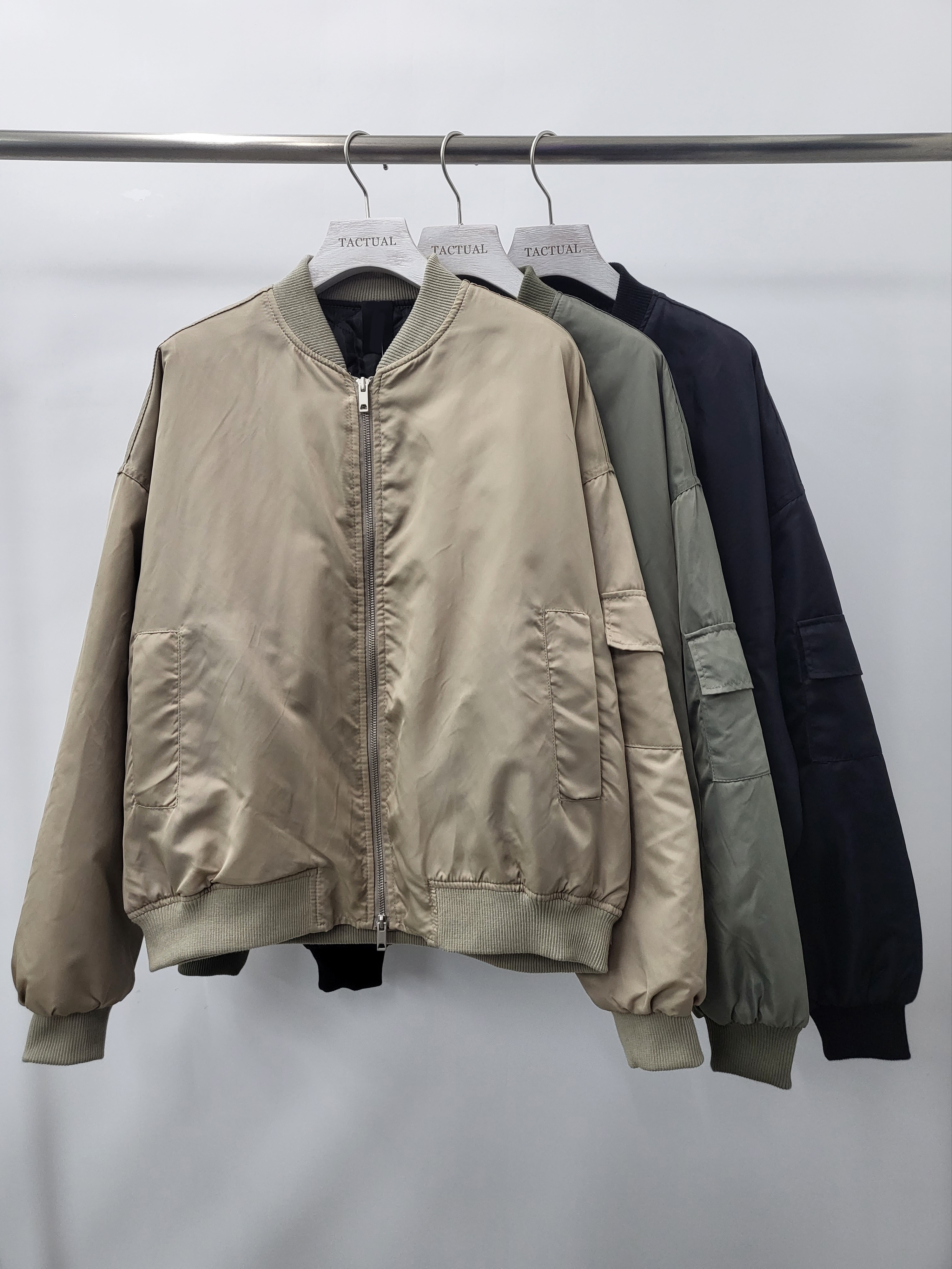 淨色拉鍊外套(薄夾棉) JK2447