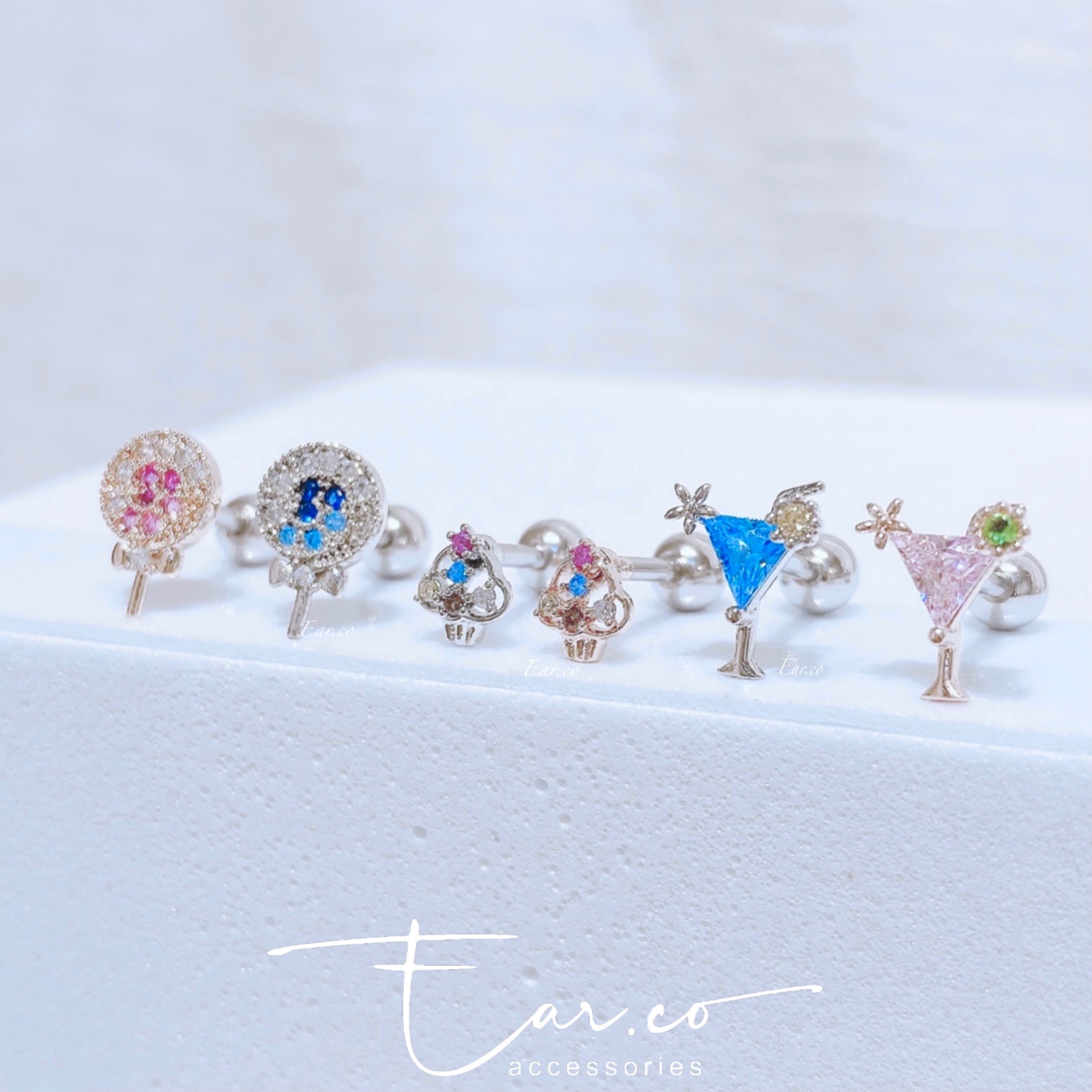 波板糖/小蛋糕/雞尾酒耳骨釘 [單支] #P001