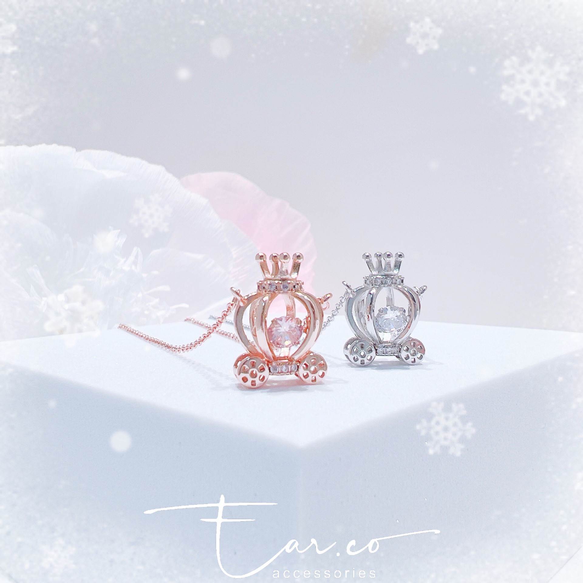 夢幻皇冠南瓜車Dancing Stone頸鏈 #A893