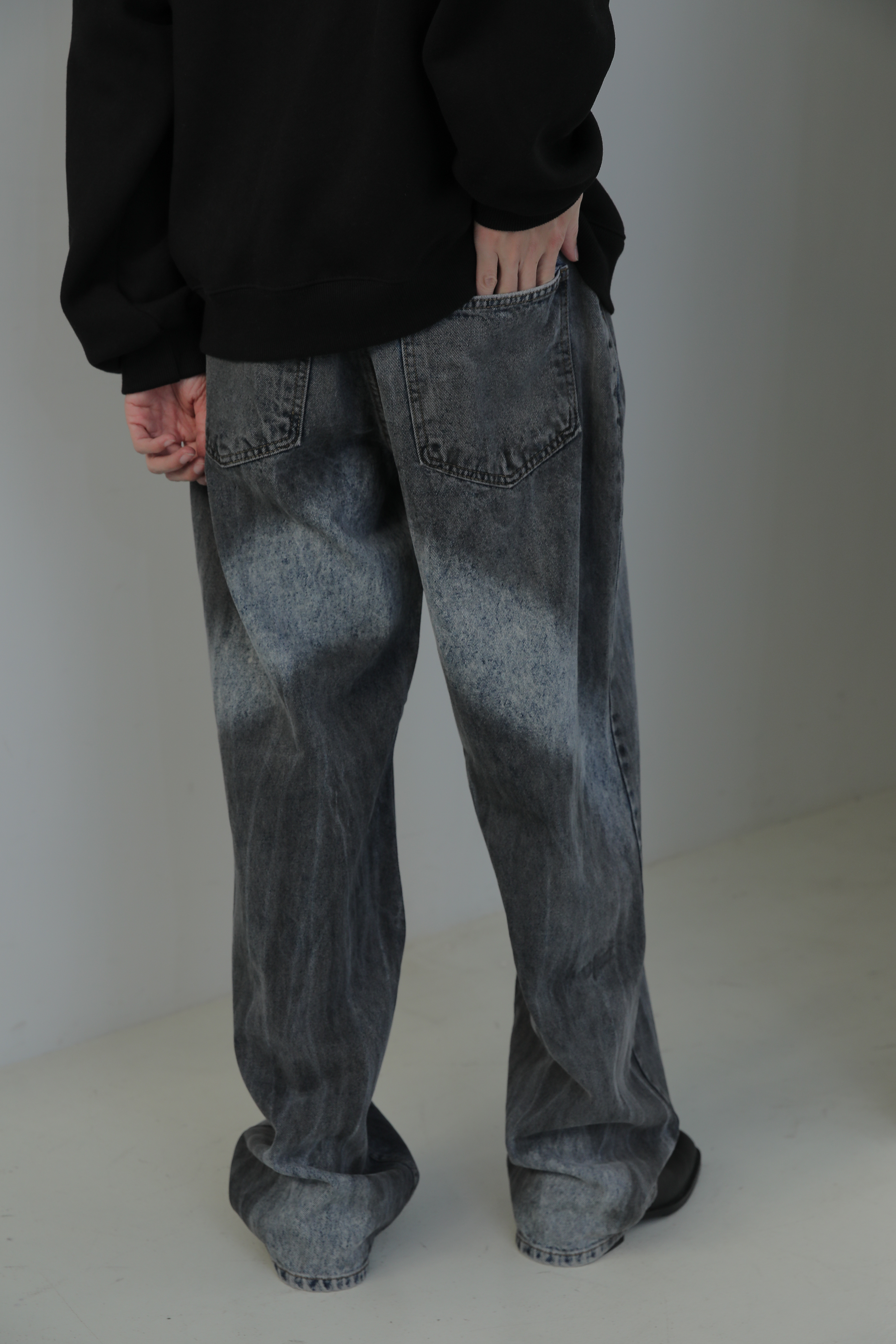 Triple Washed Wide Denim Pants #牛仔褲