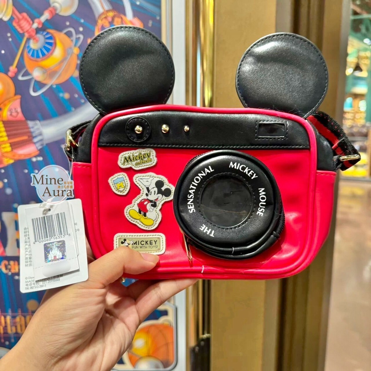 (限時特價) 米奇 Mickey 立體耳朵 相機造型 斜背包 -上海迪士尼樂園