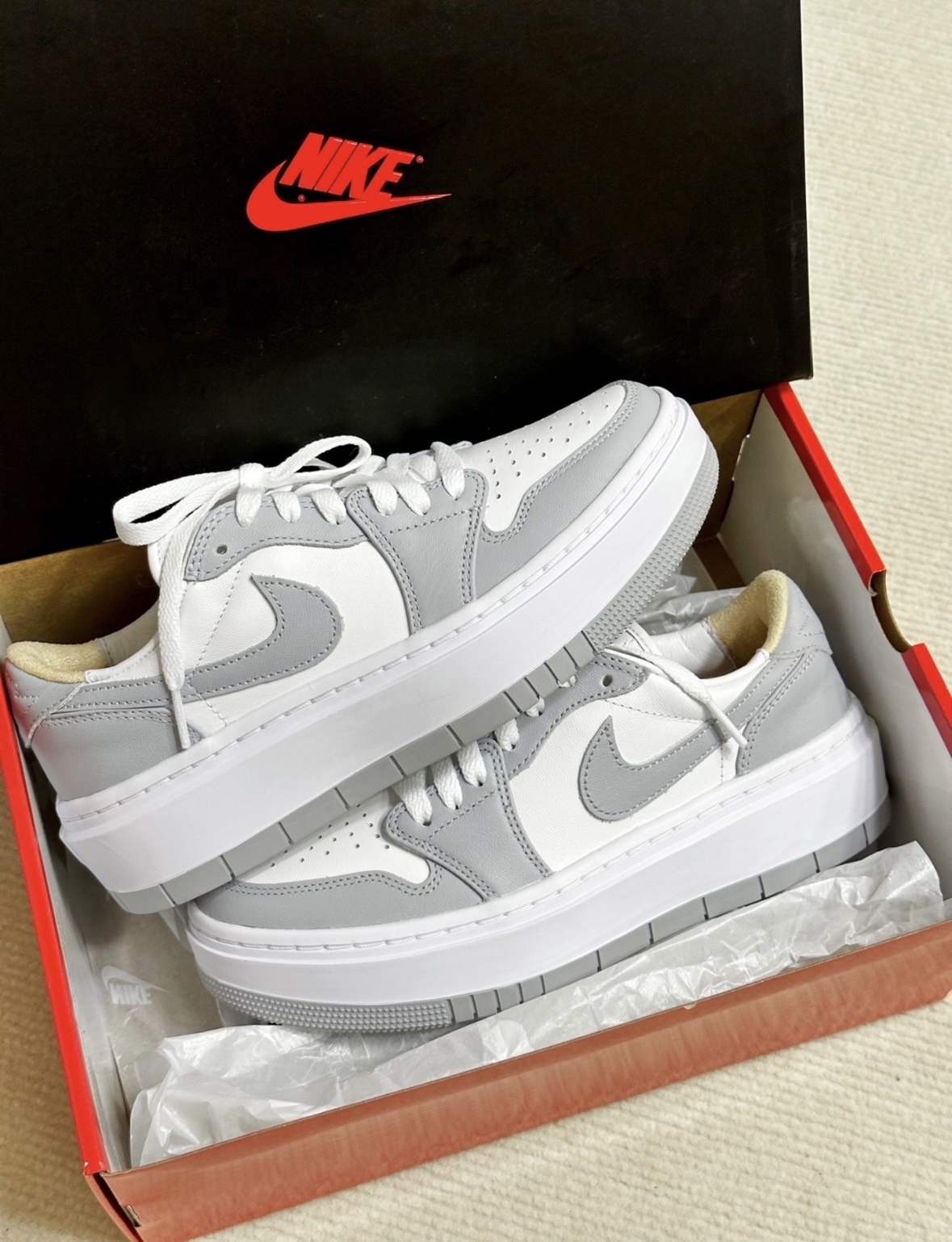 Nike Air Jordan 1 Elevate Low 灰白色 小Dior 厚底 增高 女款 DH7004-100/預購