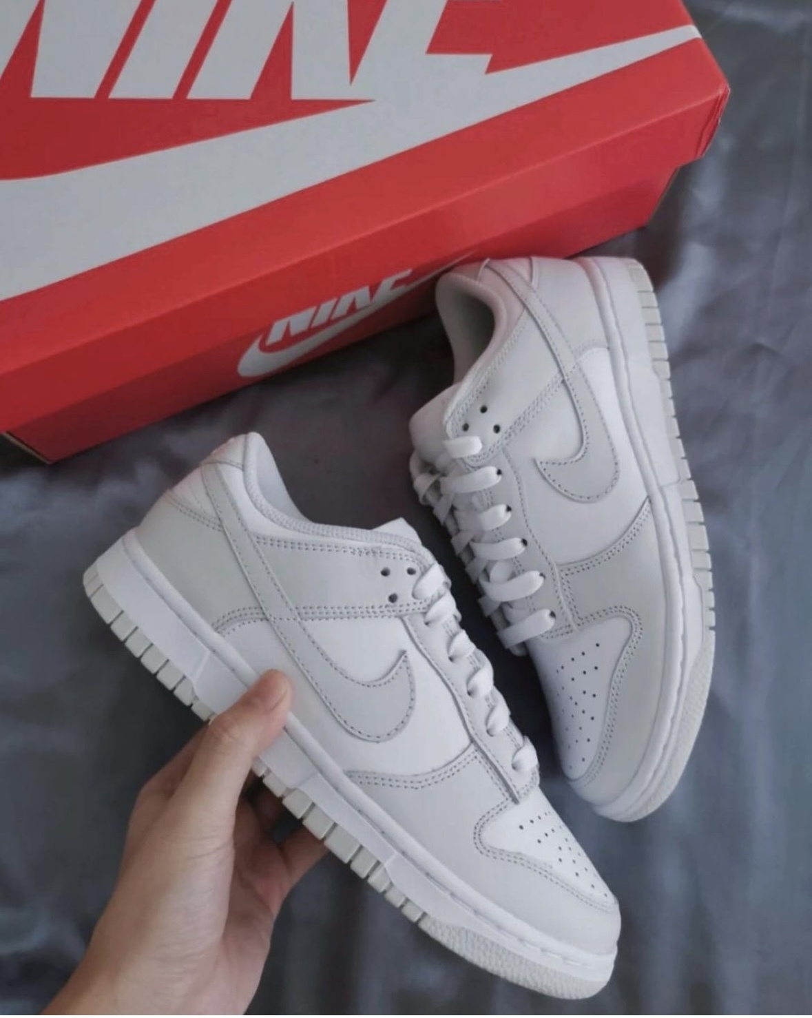 零碼現貨出清24.5公分 Nike Dunk Low Photon Dust 灰白 皮革 女款 DD1503-103/現貨