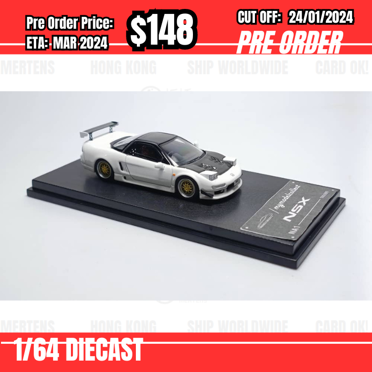 PO-$148 * Model Collect * 1:64 Honda NSX NA1 White Carbon Hood [OD19/01]