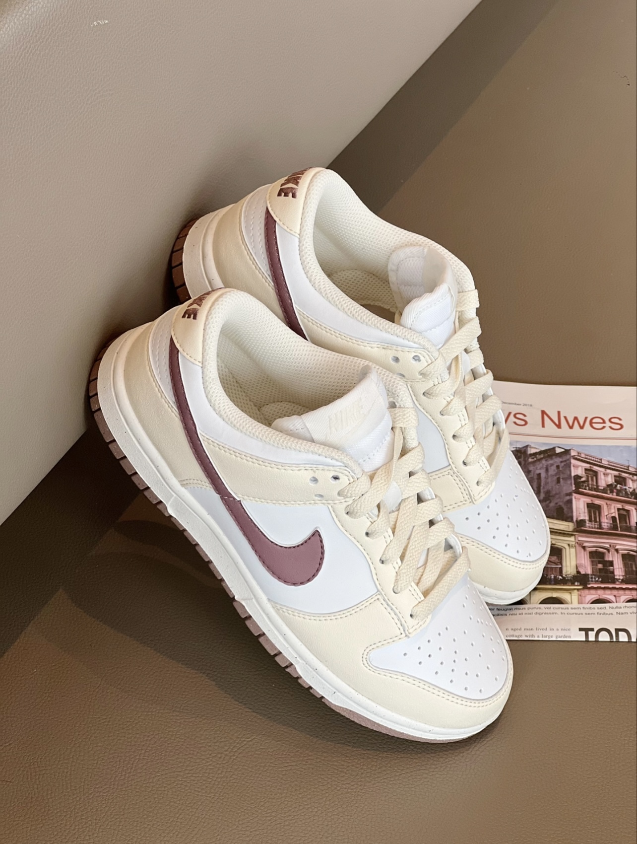 NIKE Dunk Low 紅莓椰奶 米黃 白色 棕色 皮革 DD1873-103/預購