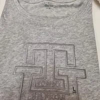 [S] TOMMY HILFIGER EMBROIDERED LOGO CREW NECK T-SHIRT,GREY, 76J4939-030 (STH572)