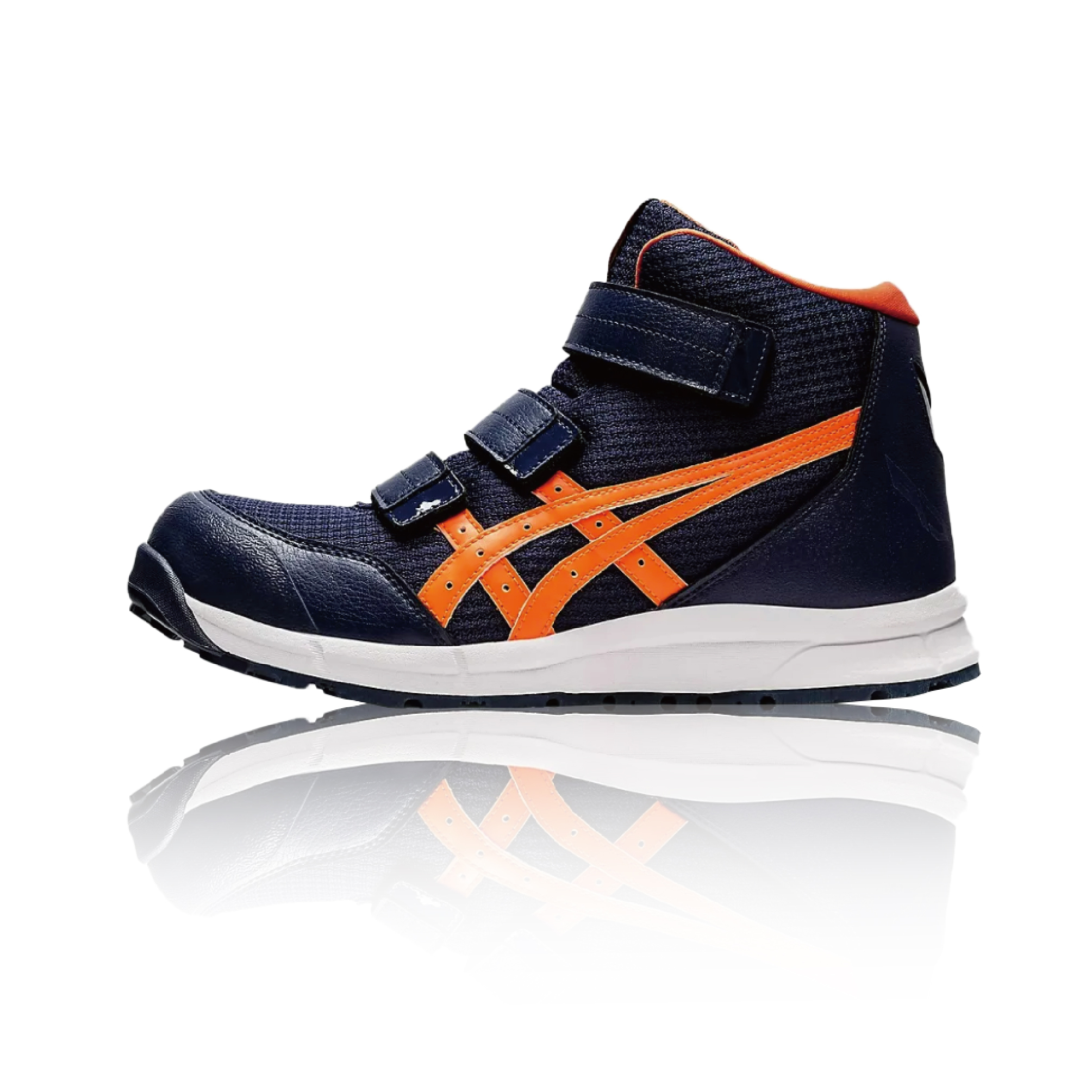 WINJOB 亞瑟士安全鞋「藍橘高筒」CP203-400