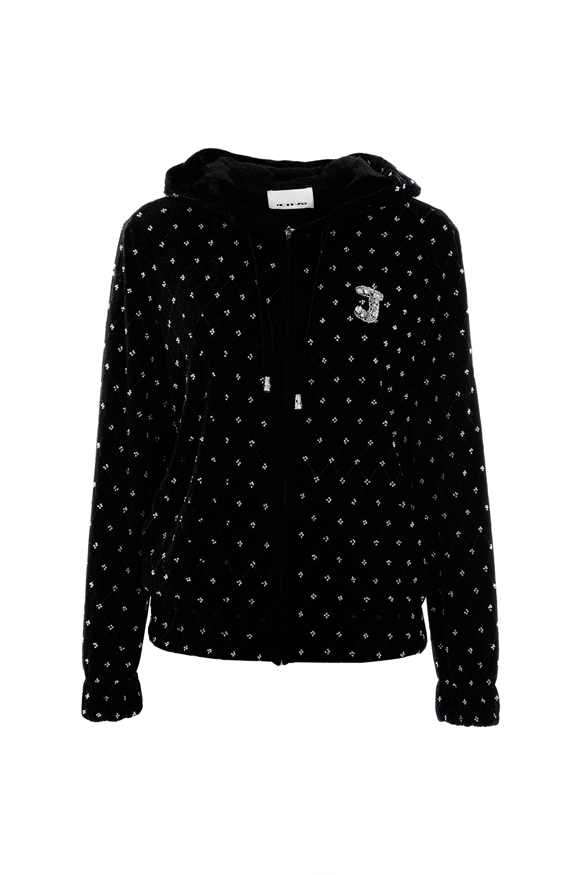 BC15016D1貴氣珍珠壓紋連帽外套