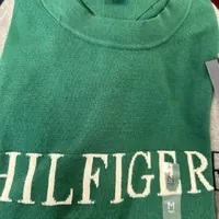 [S] TOMMY HILFIGER BIG LOGO LETTERING T-SHIRT,GREEN, 78J9735-301 (STH586)