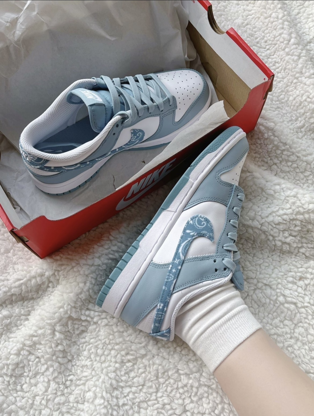 NIKE Dunk Low 變形蟲 寶寶藍 白藍 皮革 女款 DH4401-101/預購