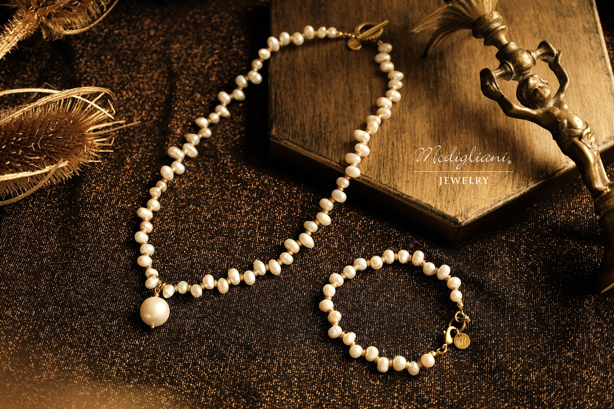 黃銅飾品,黃銅,氣質,百搭,項鍊,天然珍珠,