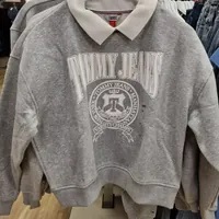 [S] TOMMY HILFIGER COLLAR PULLOVER,GREY, 76J4453-030 (STH593)