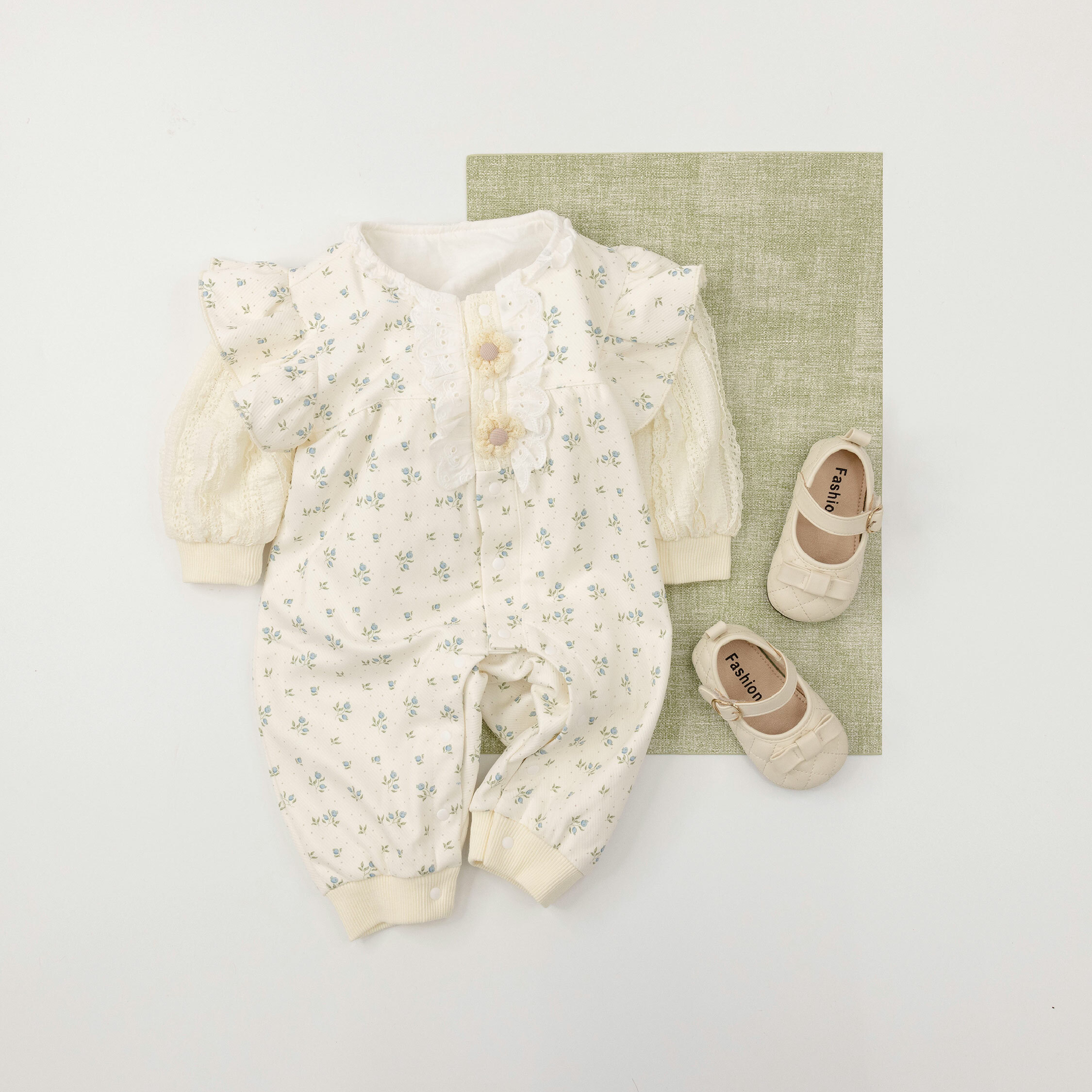 【JG3308】歐式滿版碎花立體造型連身衣＊二色