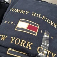 [S] TOMMY HILFIGER LOGO FRONT PRINT NEW YORK CITY T-SHIRT,NAVY, 78J9478-410 (STH599)