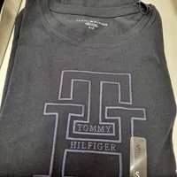 [S] TOMMY HILFIGER EMBROIDERED LOGO CREW NECK T-SHIRT,NAVY, 76J4939-410 (STH600)