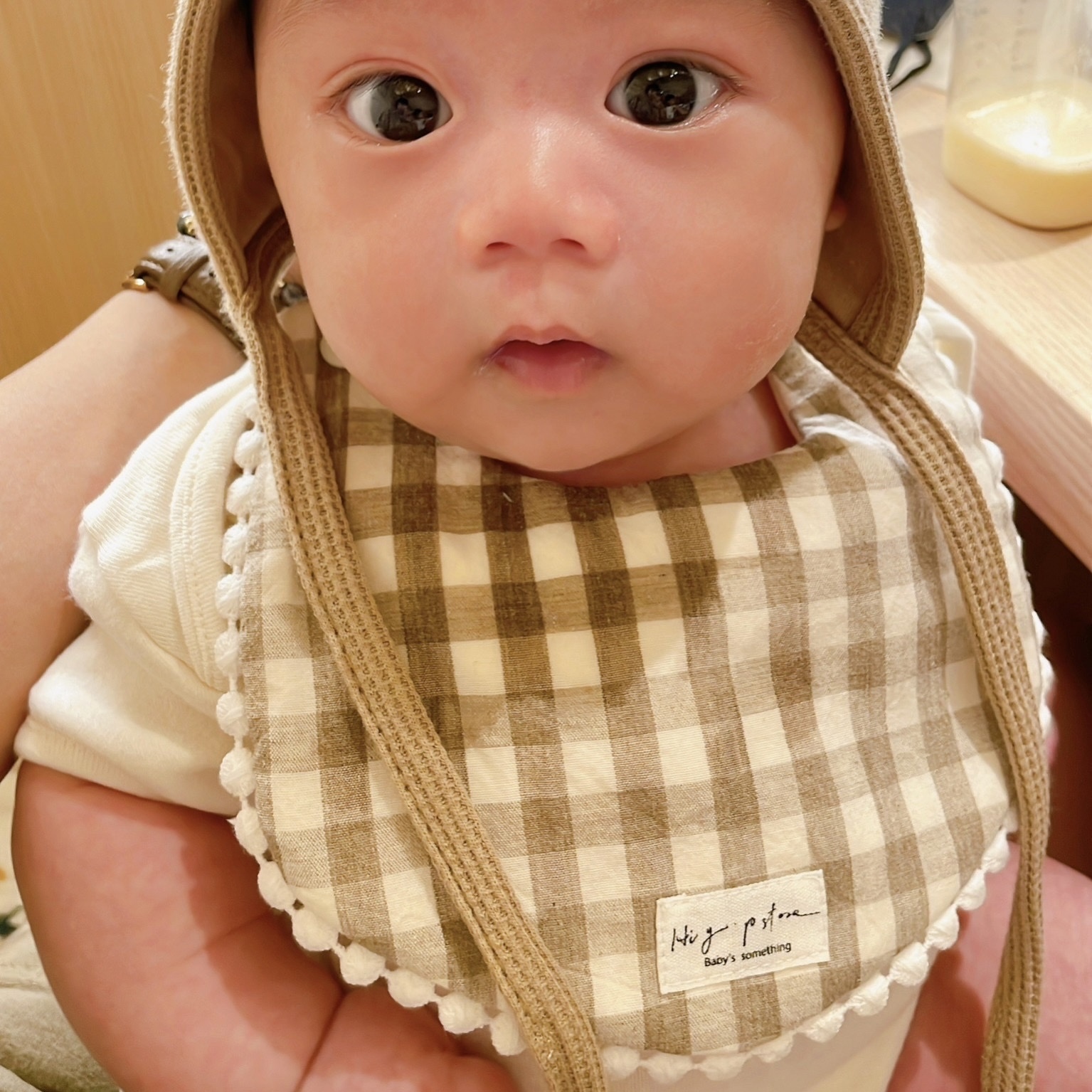 Hi Y.P store-手作圍兜-棕色格紋-小格紋