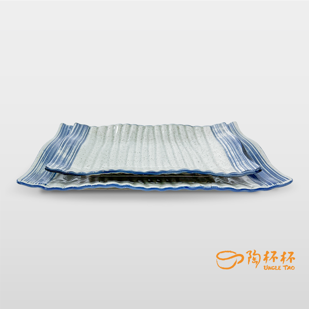 青禾 長方盤 23/28cm AS03-37-09【陶杯杯瓷器】