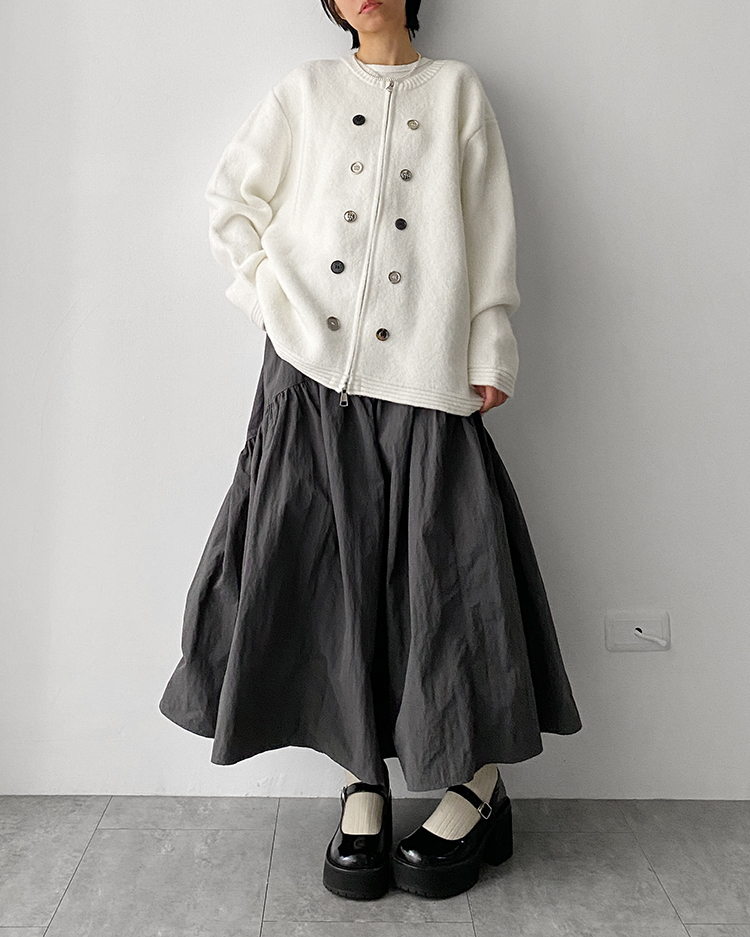 MFO-2458 排釦雙拉鍊外套