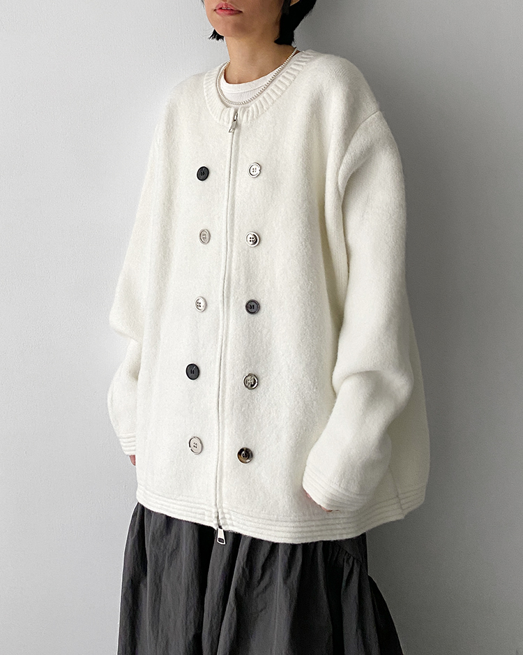 MFO-2458 排釦雙拉鍊外套