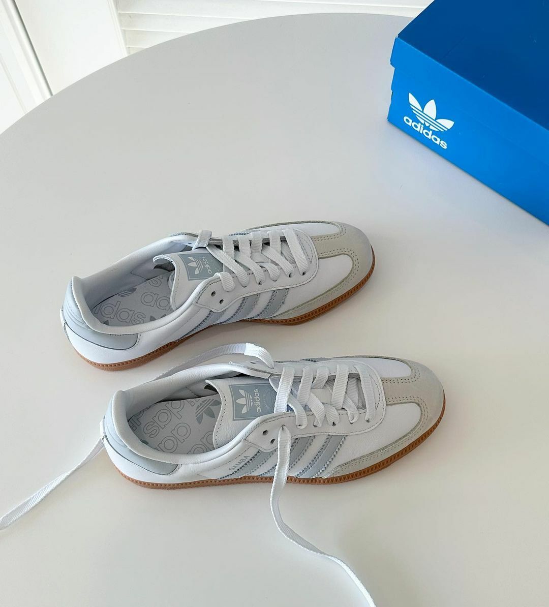 Adidas Originals Samba OG 光暈藍 雲白 復古 生膠底 德訓鞋 IE0877