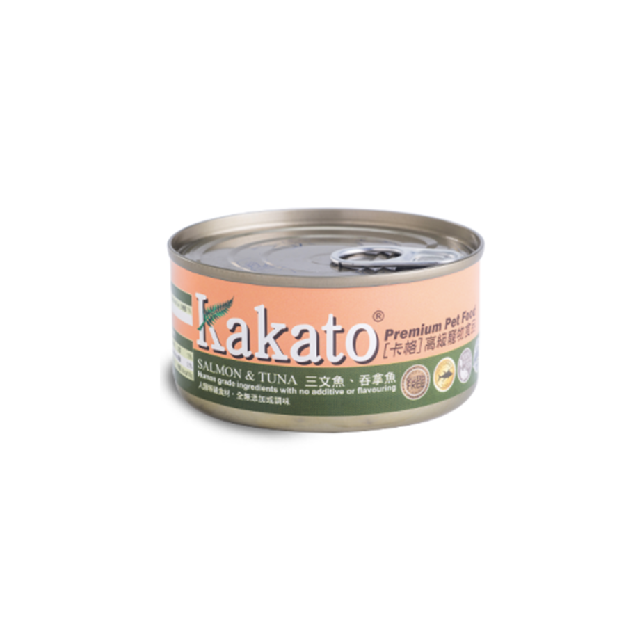 Kakato – 三文魚&吞拿魚(貓狗食用)罐頭170G (48罐)