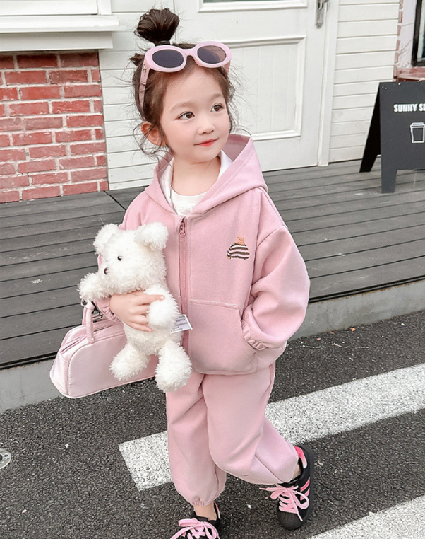 小熊印花連帽外套套裝