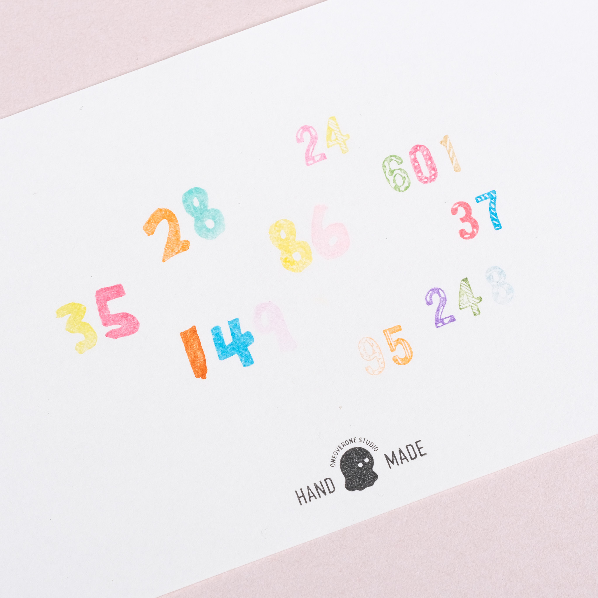 手寫數字棒 膠版印章 / 一分之一工作室 / 臺灣