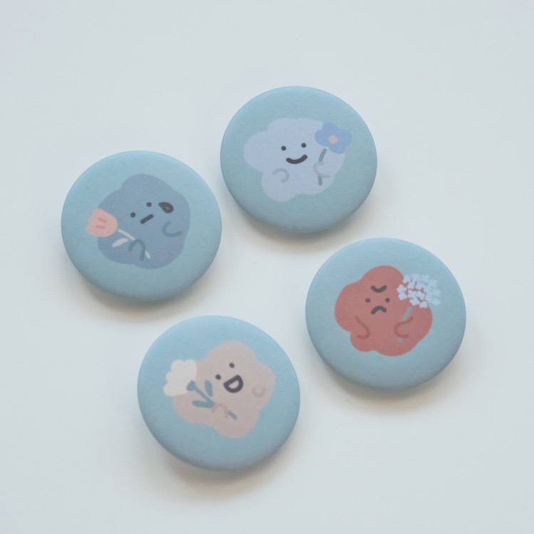 小花喜怒哀樂 徽章 32mm