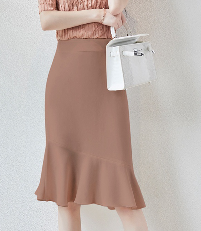 斜邊魚尾中長裙 三色