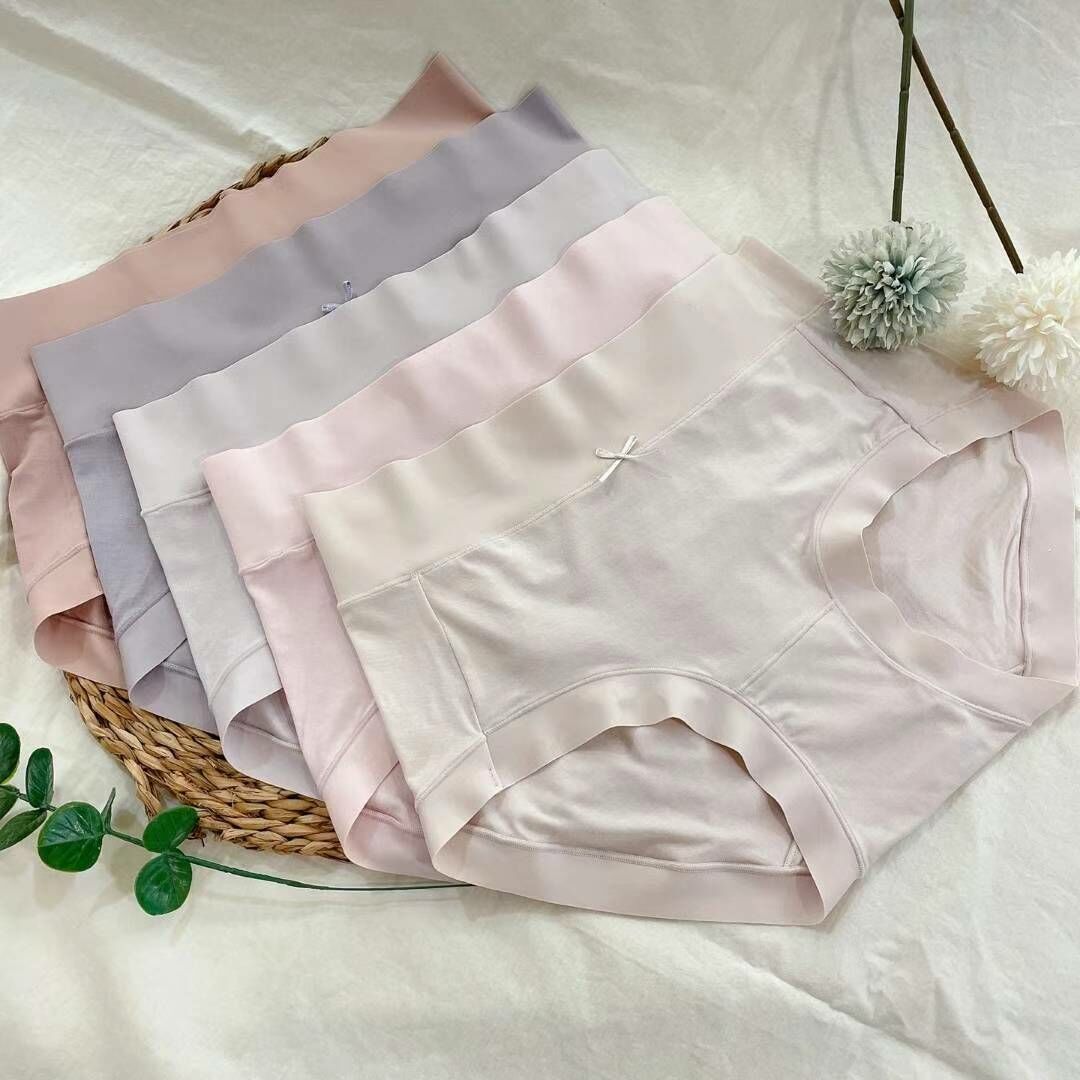 FL2306 小蝴蝶結莫代爾棉中高腰內褲 (5條一套)