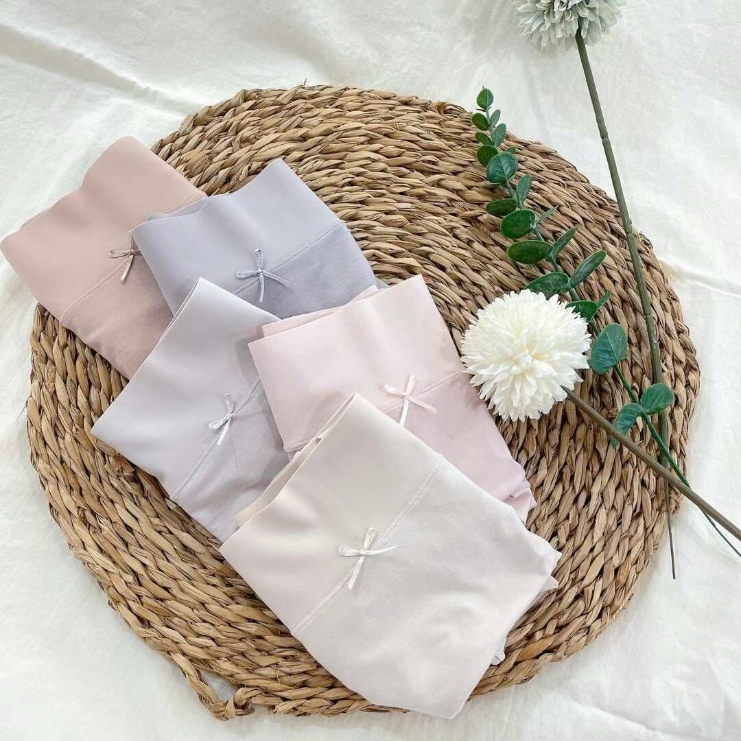 FL2306 小蝴蝶結莫代爾棉中高腰內褲 (5條一套)